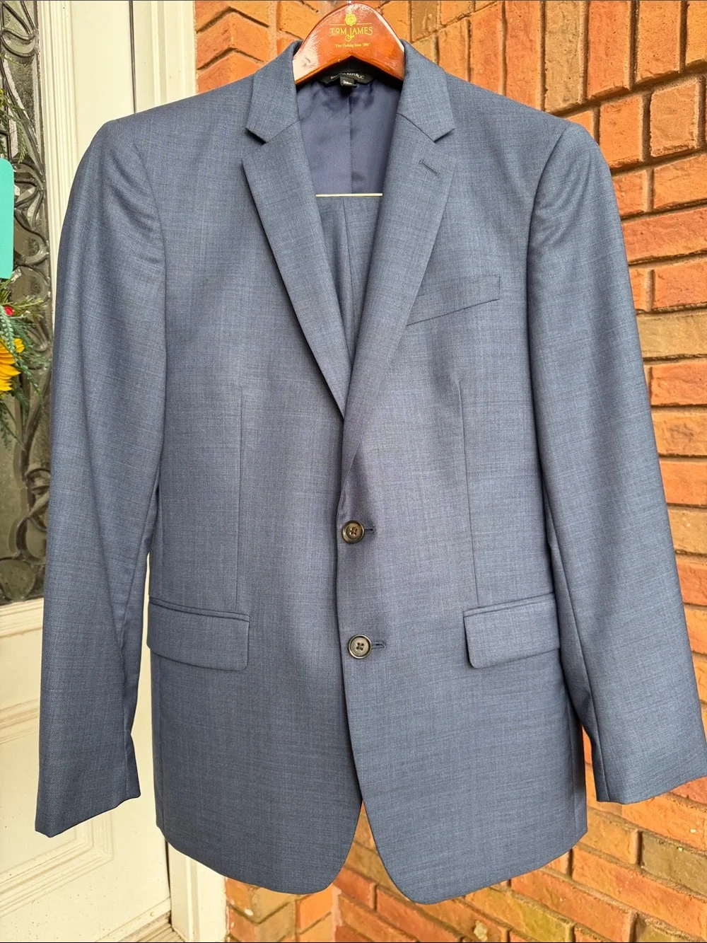 Men's Banana Republic Marzotto Navy Two-Button Suit | Jacket 38S | Pants 30x30